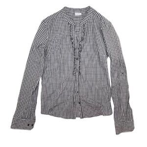 Plaid Ruffle Trim Shirt